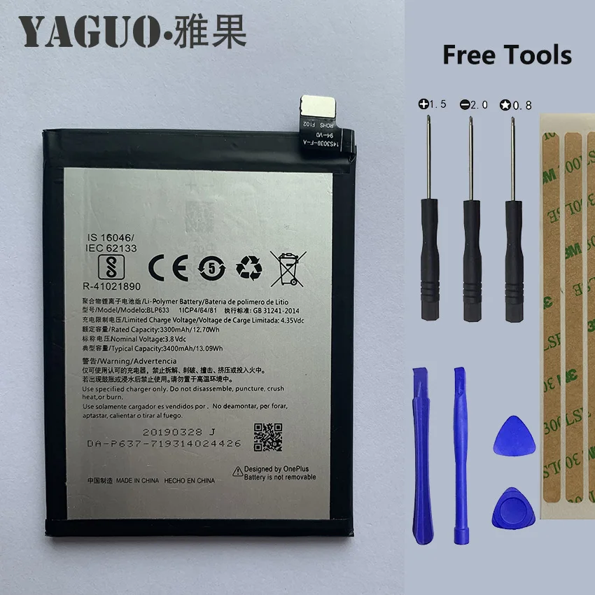 100% Original 3400mAh For Oneplus Battery BLP633 Replacement Smart phone OnePlus3T One Plus 3T Plus3T + Free Tools
100% Original 3400mAh For Oneplus Battery BLP633 Replacement Smart phone OnePlus3T One Plus 3T Plus3T + Free Tools