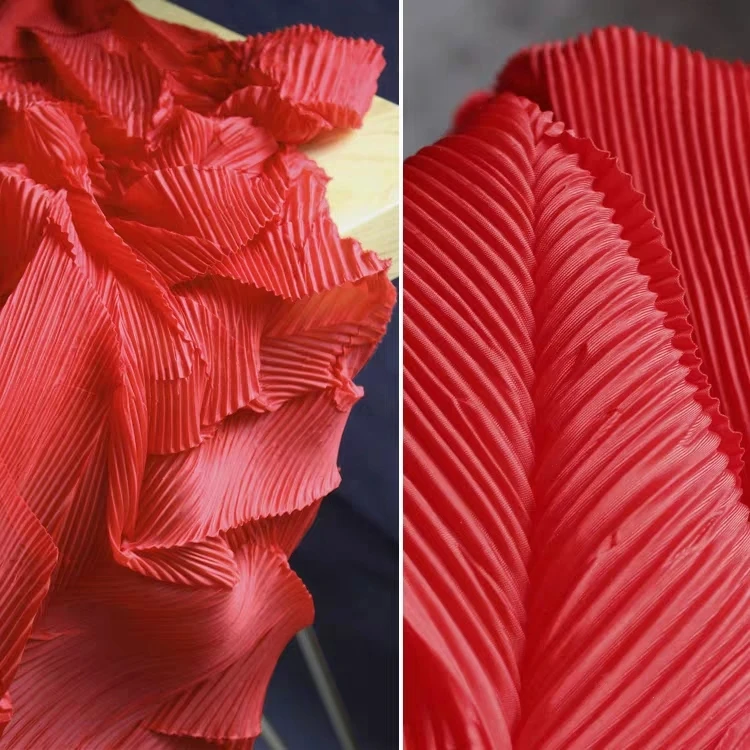 50x100cm irregular Stereoscopic pleated fabric DIY cloth skirt Fashion background stage hand accessories designer fabric Red
50x100cm irregular Stereoscopic pleated fabric DIY cloth skirt Fashion background stage hand accessories designer fabric Red