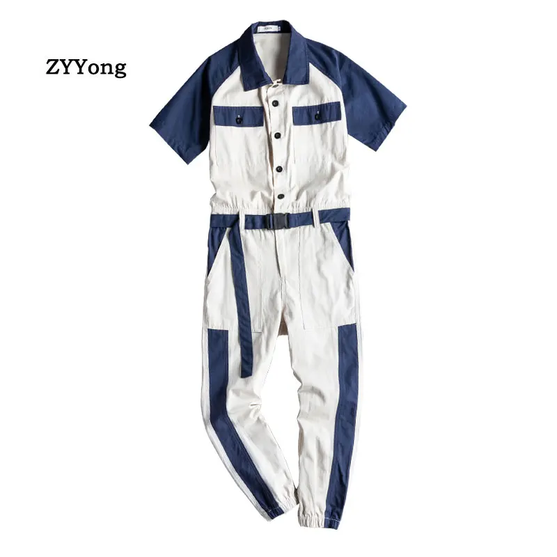 Summer Men's Short-Sleeved Jumpsuit Lapel Striped Streetwear Hip-Hop Casual Beam Feet Slim Overalls Joggers Cargo Pants Trousers
Summer Men's Short-Sleeved Jumpsuit Lapel Striped Streetwear Hip-Hop Casual Beam Feet Slim Overalls Joggers Cargo Pants Trousers