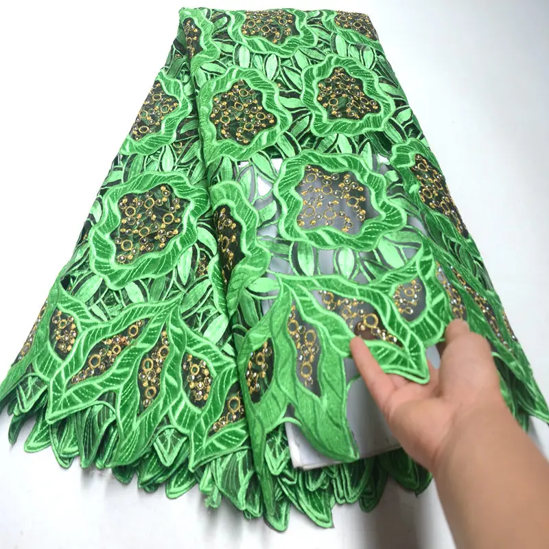 Green Velvet Lace Fabric for Dresses Latest Nigerian French Tulle Lace with Stone High Quality handcut African lace fabric DG362
Green Velvet Lace Fabric for Dresses Latest Nigerian French Tulle Lace with Stone High Quality handcut African lace fabric DG362