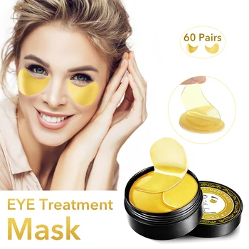 

24K Gold Eye Treatment Mask 60 Pairs Under Eye Patches Collagen Eye Mask Reduce Wrinkles Puffiness Dark Circles Eye Bags