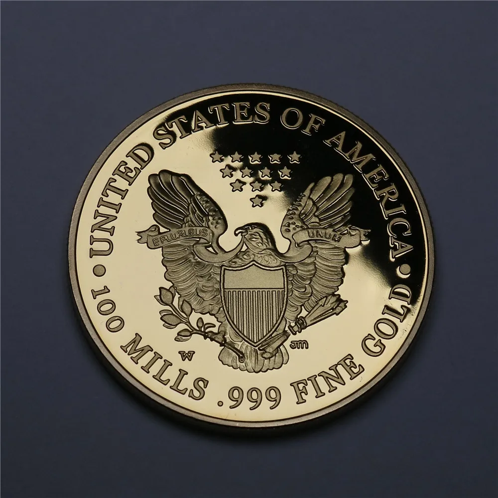 2000 Liberty & American Eagle Gold Souvenir 1OZ US Gold Plated Coin,Excellent US Eagle Gold Clad Coin (2)