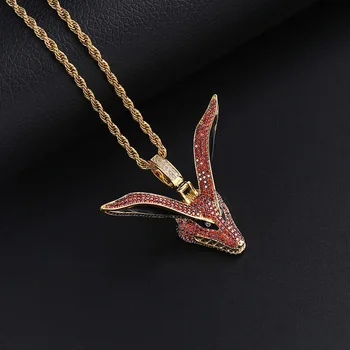 Red AAA Cubic Zirconia Paved Iced Out Bling Naruto Kyuubi Nine Tailed Fox Pendants Necklace for Men Hip Hop Rapper Jewelry Gold
Red AAA Cubic Zirconia Paved Iced Out Bling Naruto Kyuubi Nine Tailed Fox Pendants Necklace for Men Hip Hop Rapper Jewelry Gold
