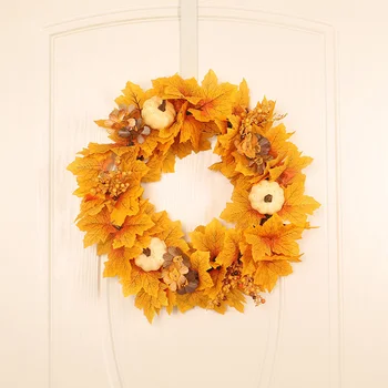 45cm White Pumpkin Wreath Autumn Maple Leaf Garland Artificial Wreath Halloween/Thanksgiving Day/ Autumns Harvest Day Decor
45cm White Pumpkin Wreath Autumn Maple Leaf Garland Artificial Wreath Halloween/Thanksgiving Day/ Autumns Harvest Day Decor