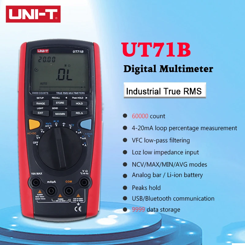 UNI-T UT71B Intelligent Digital Multimeter Professional 20000 Counts Display AC / DC Capacitance Temp Meter Tester
UNI-T UT71B Intelligent Digital Multimeter Professional 20000 Counts Display AC / DC Capacitance Temp Meter Tester