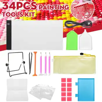 34Pcs 5D Diamond Painting Tools and Accessories Kit Roller pen Clay Tray Diamond Embroidery Tray Box Set 28 Grid Storage Box
34Pcs 5D Diamond Painting Tools and Accessories Kit Roller pen Clay Tray Diamond Embroidery Tray Box Set 28 Grid Storage Box