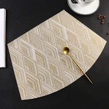 Fan Shaped Placemat Diamond Pattern PVC Heat Insulation Pad Non-slip Table Mat Dinner Plate Bowl Mats
Fan Shaped Placemat Diamond Pattern PVC Heat Insulation Pad Non-slip Table Mat Dinner Plate Bowl Mats
