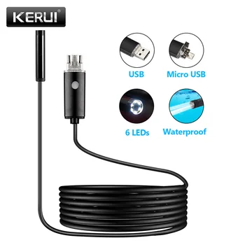 KERUI Endoscope Camera USB/Micro USB Connection For Android Phone Computer Mini Camera IP67 Waterproof 6 LED Lights Endoscope
KERUI Endoscope Camera USB/Micro USB Connection For Android Phone Computer Mini Camera IP67 Waterproof 6 LED Lights Endoscope