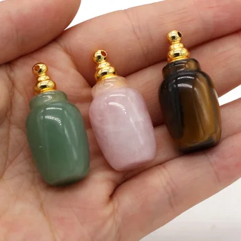 Charm Essential Oil Diffuser Perfume Bottle Pendant Natural Stone Rose Quartzs Diffuser Vial Pendant for Jewelry Making DIY Gift
Charm Essential Oil Diffuser Perfume Bottle Pendant Natural Stone Rose Quartzs Diffuser Vial Pendant for Jewelry Making DIY Gift