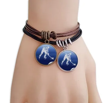 Winter Sport Skating and Ice Hockey Watercolor Bracelet Double Leather Rope Wristband Couple Set
Winter Sport Skating and Ice Hockey Watercolor Bracelet Double Leather Rope Wristband Couple Set