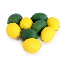 10 pièces/ensemble Limes citrons décoratifs en plastique artificiel fruits Imitation faux(China)