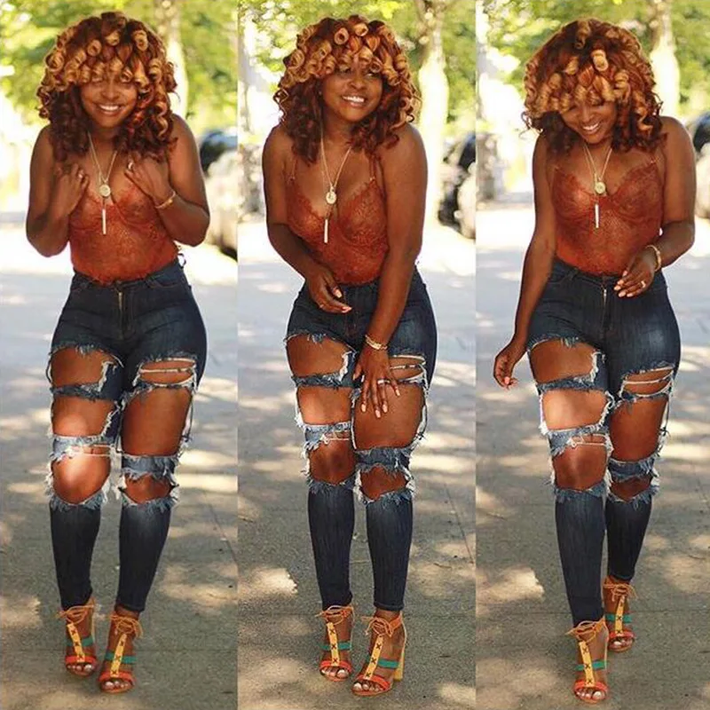 Africa Pants Skinny Ripped Big Hole Jeans Women Casual Sexy Cotton Wild Ankle Length Pencil Pants Jeans For Woman Plus Size
Africa Pants Skinny Ripped Big Hole Jeans Women Casual Sexy Cotton Wild Ankle Length Pencil Pants Jeans For Woman Plus Size
