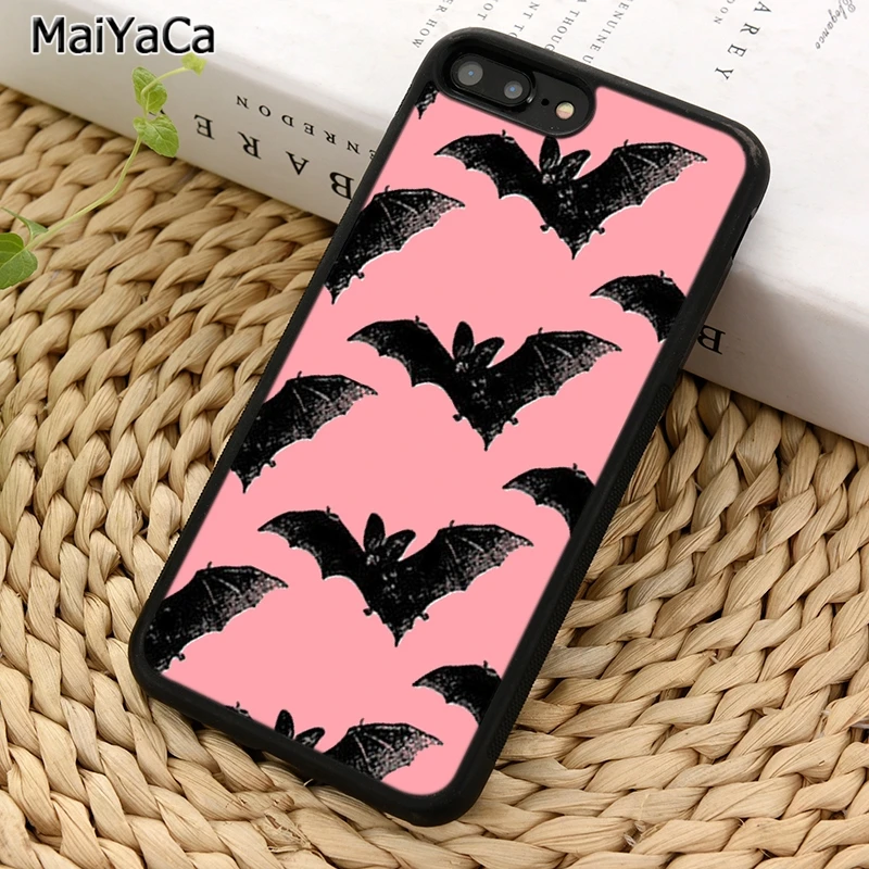 Готический гранж чехол MaiYaCa с летучей мышью вампира для телефона iPhone X XR XS 11 12 Pro MAX 5