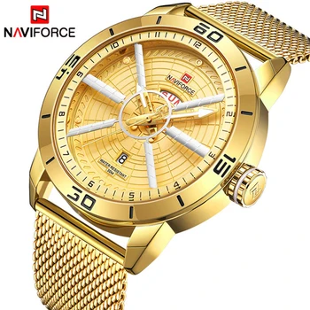 NAVIFORCE Men Fashion Casual Watches Men Gold Quartz Clock Male Luxury Brand Waterproof Business Wrist Watch Relogio Masculino
NAVIFORCE Men Fashion Casual Watches Men Gold Quartz Clock Male Luxury Brand Waterproof Business Wrist Watch Relogio Masculino