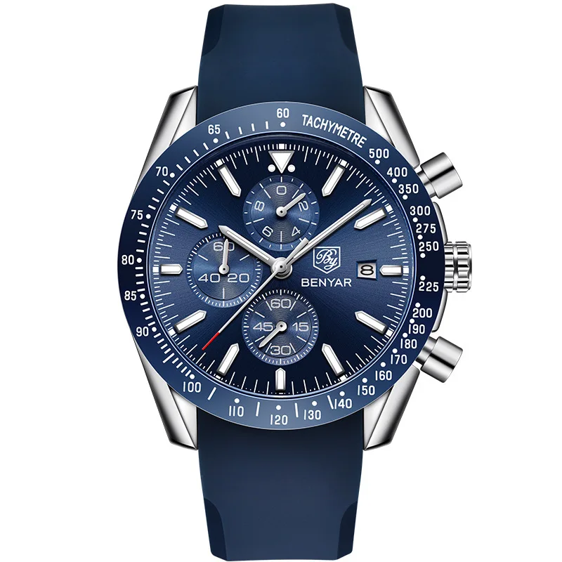 Jacobin benyar Watch Men's Quartz Watch Multi-functional Waterproof Sports Korean-style Table MEN'S Watch Silicone Wrist Watch