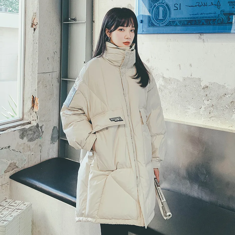 New beige lightweight down jacket women's winter mid-length stand-up collar temperament fashion loose white duck down coat
New beige lightweight down jacket women's winter mid-length stand-up collar temperament fashion loose white duck down coat