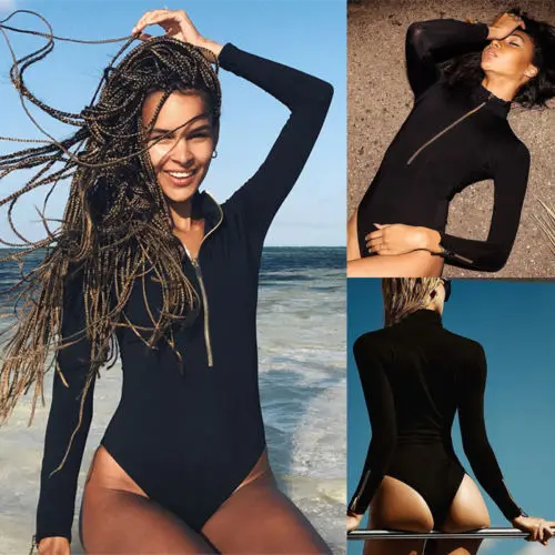 New Women Bodysuits Balck Sexy Zipper Body Suits Romper Fitness Long Sleeve V-Neck Bodycon 
New Women Bodysuits Balck Sexy Zipper Body Suits Romper Fitness Long Sleeve V-Neck Bodycon