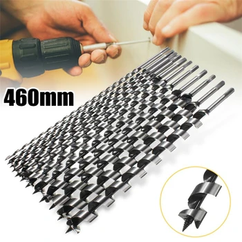 

460mm Long 6-28mm Hex Shank Brad Point Drill SDS Auger Drill Bit Spiral Carpenter Masonry Wood Drilling Tool for woodworking