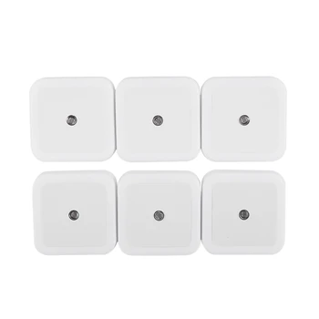 Square Led Light Sensor Automatic Control White Light Mini Night Light Bedroom Lamp 6 Packs White Abs Eu Plug 
Square Led Light Sensor Automatic Control White Light Mini Night Light Bedroom Lamp 6 Packs White Abs Eu Plug
