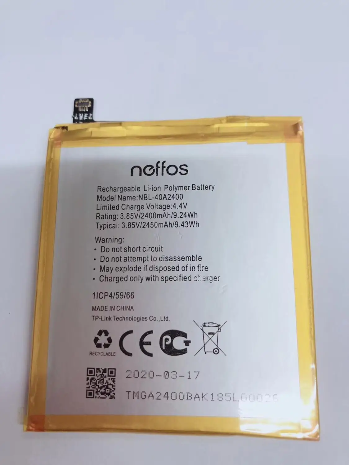 2020 years New original 2450mah High Quality NBL-40A2400 Battery for TP-link Neffos Y5s TP804A TP804C Cell Phone | Мобильные