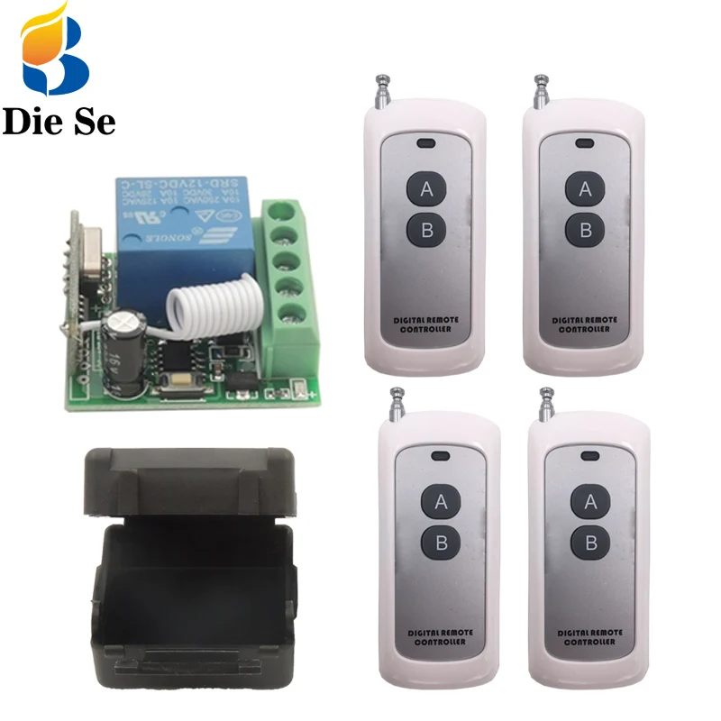 433Mhz Universal Remote Control Switch rf relay 12V 1CH Receiver and Transmitter for Light and door 433 Mhz rf Strong Controller
433Mhz Universal Remote Control Switch rf relay 12V 1CH Receiver and Transmitter for Light and door 433 Mhz rf Strong Controller