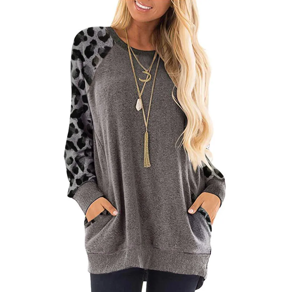 Women Leopard Patchwork Loose Sweatshirt With Pockets Casual Lady Long Sleeve Outdoor Sweatshirt Pullover Свитер С Капюшоном
Women Leopard Patchwork Loose Sweatshirt With Pockets Casual Lady Long Sleeve Outdoor Sweatshirt Pullover Свитер С Капюшоном