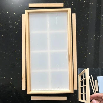 1/12 Dollhouse Miniature Wood 8-Pane Window Frame DIY Decor Accessory Toys
1/12 Dollhouse Miniature Wood 8-Pane Window Frame DIY Decor Accessory Toys
