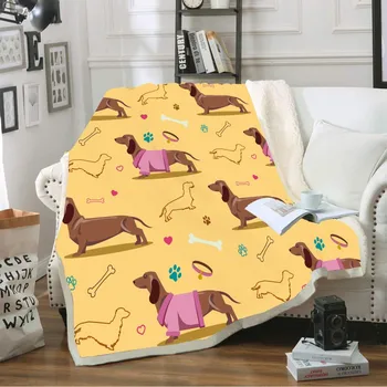 Cartoon Dachshund Throw Blanket on Bed 3D Animal Dog Plush Sherpa Blanket Warm Bedspread Thin Quilt for Office Travel Car Home 
Cartoon Dachshund Throw Blanket on Bed 3D Animal Dog Plush Sherpa Blanket Warm Bedspread Thin Quilt for Office Travel Car Home