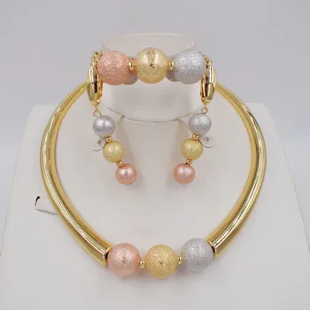 High Quality Ltaly 750 Gold color Jewelry Set For Women african beads jewlery fashion necklace set earring jewelry
High Quality Ltaly 750 Gold color Jewelry Set For Women african beads jewlery fashion necklace set earring jewelry