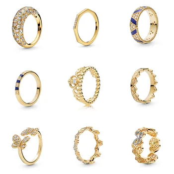925 Sterling Silver Ring Charm Gold Color Princess Crown Butterfly Crystal Finger Ring For Party Jewelry
925 Sterling Silver Ring Charm Gold Color Princess Crown Butterfly Crystal Finger Ring For Party Jewelry