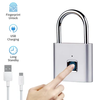 Golden Security Keyless USB Rechargeable Door Lock Fingerprint Smart Padlock Quick Unlock Zinc alloy Metal Self Developing Chip
Golden Security Keyless USB Rechargeable Door Lock Fingerprint Smart Padlock Quick Unlock Zinc alloy Metal Self Developing Chip