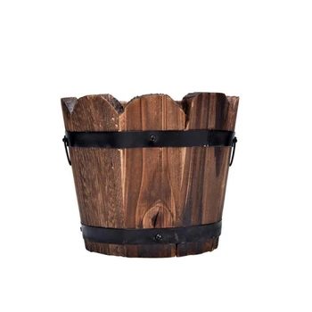 Retro Wood Barrels Planting Flower Barrels Rustic Succulent Wavy Edge Flower Pot Plant Home Decor Vases
Retro Wood Barrels Planting Flower Barrels Rustic Succulent Wavy Edge Flower Pot Plant Home Decor Vases