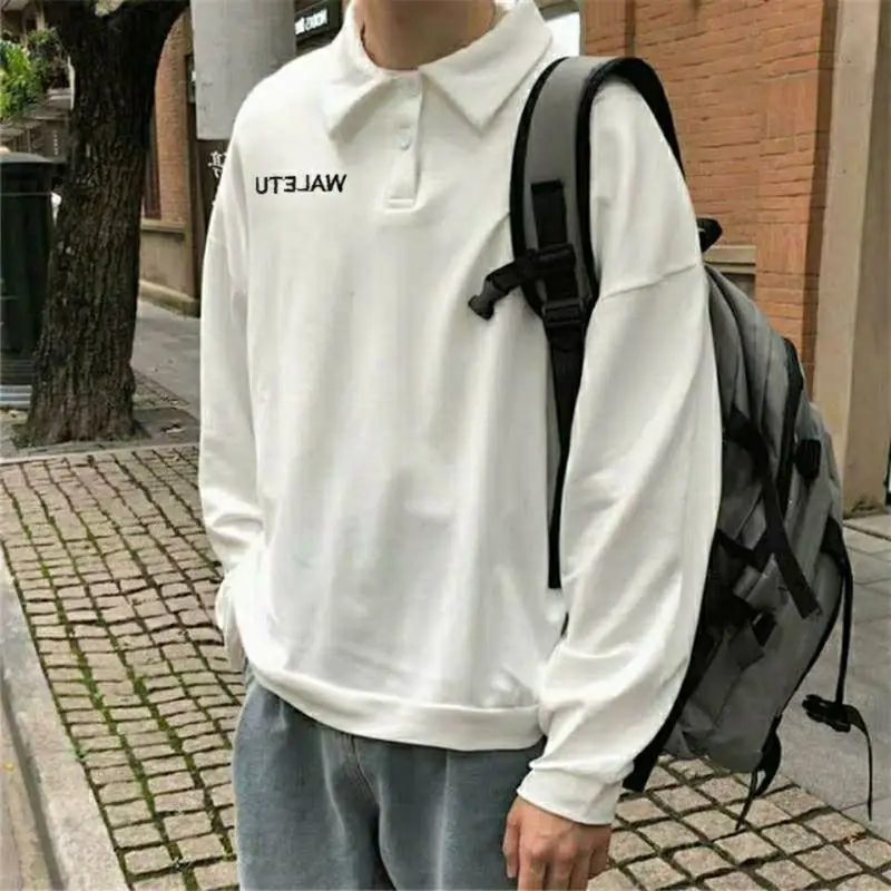 Рубашка-поло с длинным рукавом для мужчин, Простой повседневный Свободный Топ с отложным воротником, с вышивкой, в стиле хип-хоп, в стиле high street, большие размеры, на осень
Рубашка-поло с длинным рукавом для мужчин, Простой повседневный Свободный Топ с отложным воротником, с вышивкой, в стиле хип-хоп, в стиле high street, большие размеры, на осень