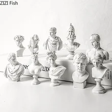 Résine créative nordique tête humaine Sculpture Imitation plâtre ornements décoratifs Mini mythologie grecque David artisanat de bureau(China)