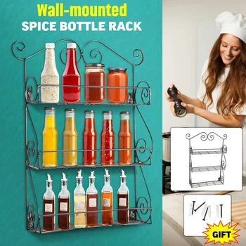 Kitchen Organizer Storage Rack Wall Mount Ingredient Jars Spice Bottle Rack Metal Rack Cabinet Holder Shelf Accessories Tools
Kitchen Organizer Storage Rack Wall Mount Ingredient Jars Spice Bottle Rack Metal Rack Cabinet Holder Shelf Accessories Tools