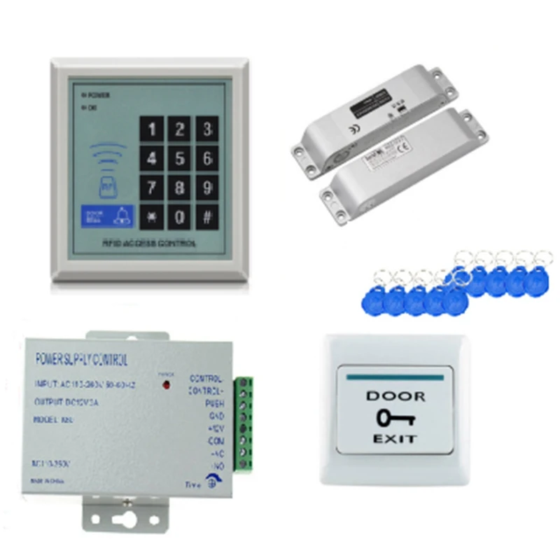 RFID Keypad Door Access Control System Kit Electric Magnetic Electronic Door Lock Power Supply 5Pcs Key Fobs Full Set Door Secur
RFID Keypad Door Access Control System Kit Electric Magnetic Electronic Door Lock Power Supply 5Pcs Key Fobs Full Set Door Secur