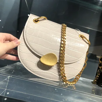 Female 2020 New Chain Crocodile Pattern Metal Buckle Simple Round Bag Fashion Casual Shoulder Messenger Bags Women Handbags
Female 2020 New Chain Crocodile Pattern Metal Buckle Simple Round Bag Fashion Casual Shoulder Messenger Bags Women Handbags