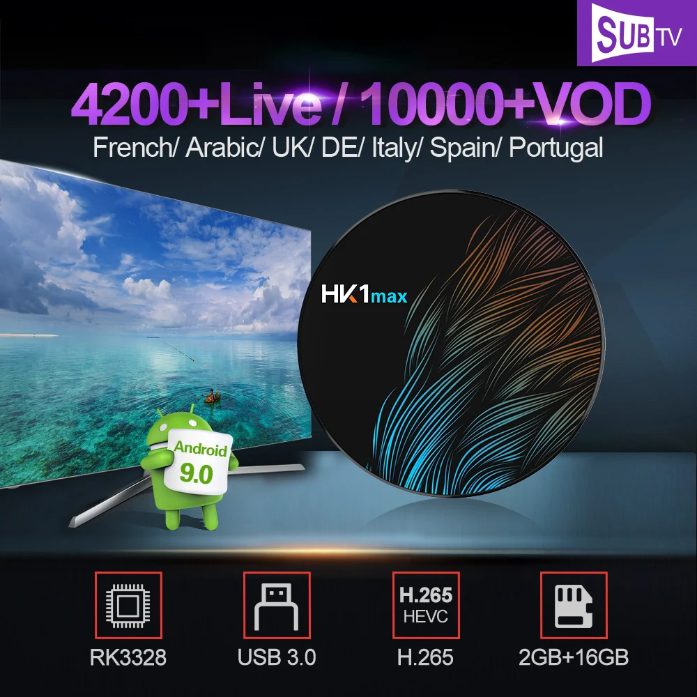 Full Hd IPTV Box IPTV Spain/Italia HK1 Max Android TV Box RK3328 With SUBTV IPTV Subscription French Arabic UK Portugal IP TV
Full Hd IPTV Box IPTV Spain/Italia HK1 Max Android TV Box RK3328 With SUBTV IPTV Subscription French Arabic UK Portugal IP TV