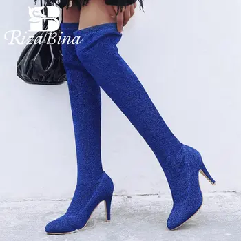 RIZABINA 5 Color Plus Size 32-48 Bling Stretch Boots Sexy Office Ladies Winter Long Boots Fashion Style Shoes Woman Footwear
RIZABINA 5 Color Plus Size 32-48 Bling Stretch Boots Sexy Office Ladies Winter Long Boots Fashion Style Shoes Woman Footwear