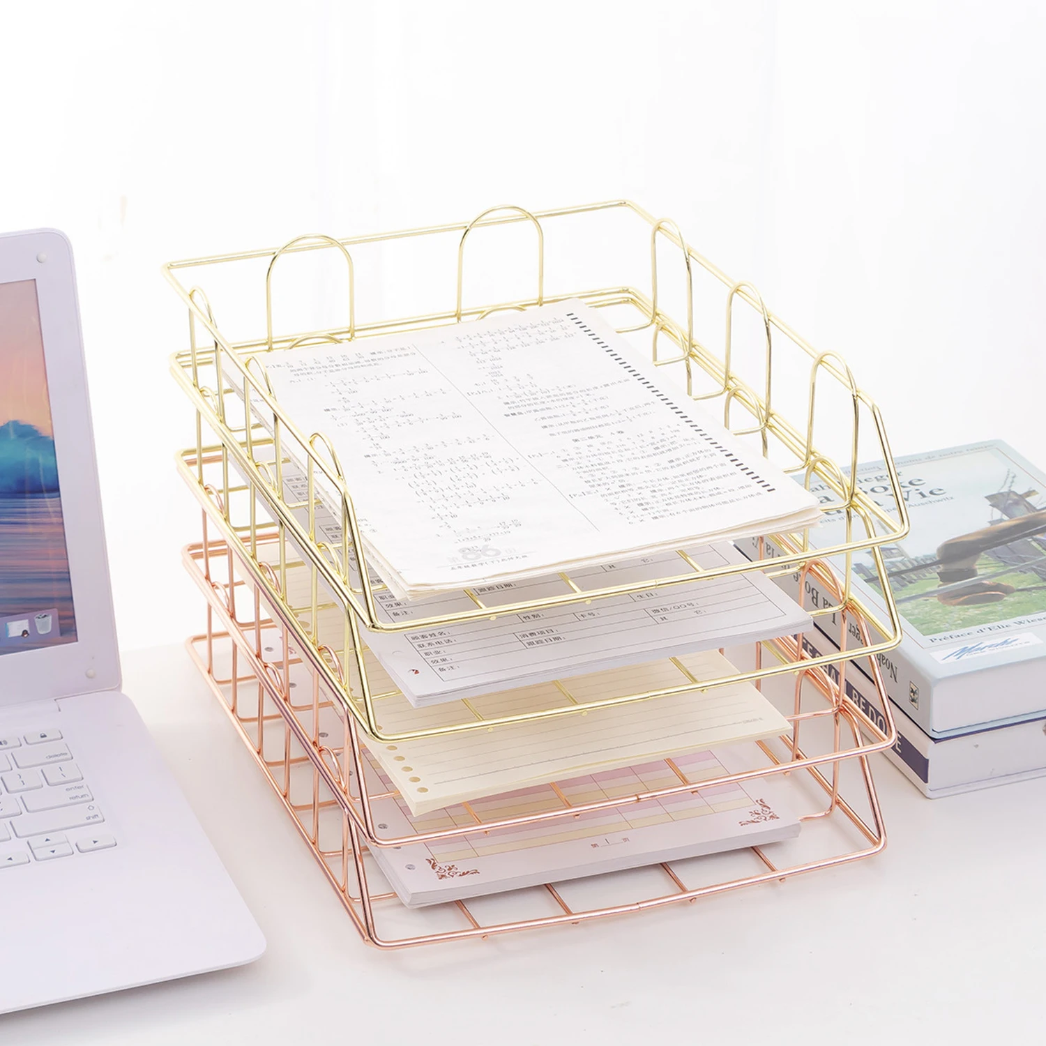 2pcs Stackable Magazine Rack Desktop Iron Wire Book Record File Holder Storage Basket Organizer for Home School Office Decor
2pcs Stackable Magazine Rack Desktop Iron Wire Book Record File Holder Storage Basket Organizer for Home School Office Decor