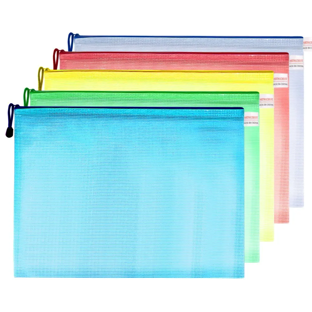 Pack of 5 Zipper File Bags, 5 Colors Zippered Water-Resistant PVC Bag Storage Pouch for Women, Men Organizer Document, Business
Pack of 5 Zipper File Bags, 5 Colors Zippered Water-Resistant PVC Bag Storage Pouch for Women, Men Organizer Document, Business