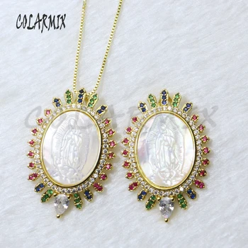 5 strands Oval Virgin Mary pendants necklace rainbow zircon pendant necklace fashion jewelry necklace best gift for women 50105 
5 strands Oval Virgin Mary pendants necklace rainbow zircon pendant necklace fashion jewelry necklace best gift for women 50105
