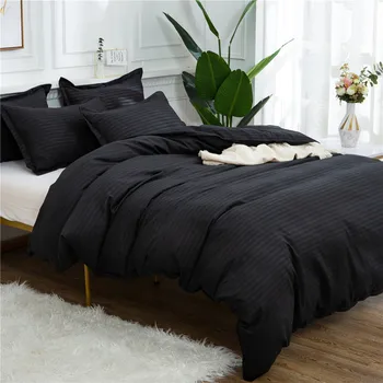 Home Textile Black Quilt Set Double Queen King Size Bedding Set Solid Color High Quality Comforter Duvet Cover bed set bedding
Home Textile Black Quilt Set Double Queen King Size Bedding Set Solid Color High Quality Comforter Duvet Cover bed set bedding