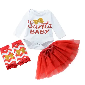 2017 Newborn Baby Christmas Letter Long Sleeve Romper+ Gauze Skirt+Kneecap 3Pcs Outfit Clothes
2017 Newborn Baby Christmas Letter Long Sleeve Romper+ Gauze Skirt+Kneecap 3Pcs Outfit Clothes