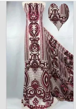 African Lace Fabric 2019 High Quality Lace Wine Red Gold 3D Flowers Appliqe Embroidery Tulle Lace Fabric Nigerian Sequins Lace
African Lace Fabric 2019 High Quality Lace Wine Red Gold 3D Flowers Appliqe Embroidery Tulle Lace Fabric Nigerian Sequins Lace