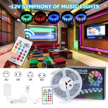LED Strip Lights Music Sync LED Light Strip With 20Key RF Waterproof 12v Sound Sensor Remote Control RGB Tape Backlight Ribbon
LED Strip Lights Music Sync LED Light Strip With 20Key RF Waterproof 12v Sound Sensor Remote Control RGB Tape Backlight Ribbon