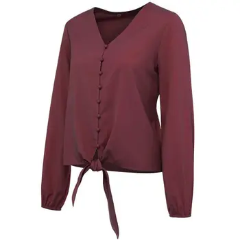 Women Casual Summer Sweet Long Sleeved V-Neck Solid Color Strap Loose Bottoming Blouse Two Colors Loose Casual shirts Tops
Women Casual Summer Sweet Long Sleeved V-Neck Solid Color Strap Loose Bottoming Blouse Two Colors Loose Casual shirts Tops