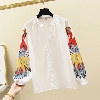 Shirt Women 2020 Spring and Autumn Long Sleeve Chinese-Style Stand-up Collar Loose-Fit Embroidered Lantern-Sleeve Blouse Blusas
Shirt Women 2020 Spring and Autumn Long Sleeve Chinese-Style Stand-up Collar Loose-Fit Embroidered Lantern-Sleeve Blouse Blusas