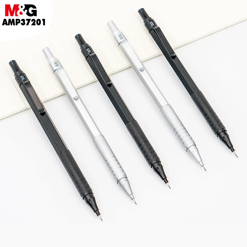M&G All-metal automatic pencil. 0.5mm metal pencil students work drawing press pencil with rubber Black Silver pencil AMP37201
M&G All-metal automatic pencil. 0.5mm metal pencil students work drawing press pencil with rubber Black Silver pencil AMP37201