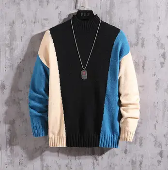 New O-Neck Contrast Color Pullover Mens Sweaters for 2019 Hip Hop Knitted Half Turtleneck Sweater Men Plus Size M-6XL w125
New O-Neck Contrast Color Pullover Mens Sweaters for 2019 Hip Hop Knitted Half Turtleneck Sweater Men Plus Size M-6XL w125